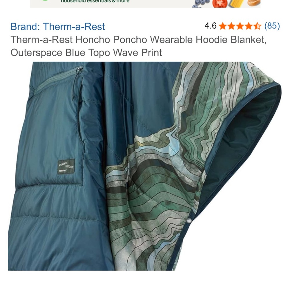 NWT Therm-A-Rest Honcho Poncho camping blanket poncho water resistant - Picture 7 of 14